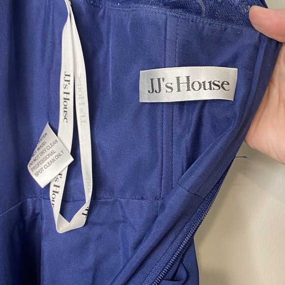 JJ's House Floor Length‎ Mother of Bride Groom Dress Blue Chiffon Lace Size 2/4 - Picture 12 of 14